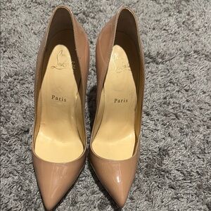 Christian Louboutin Nude Patent Leather Pumps